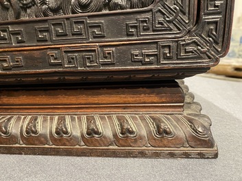 A small Chinese carved wooden 'dragon' cabinet, Republic